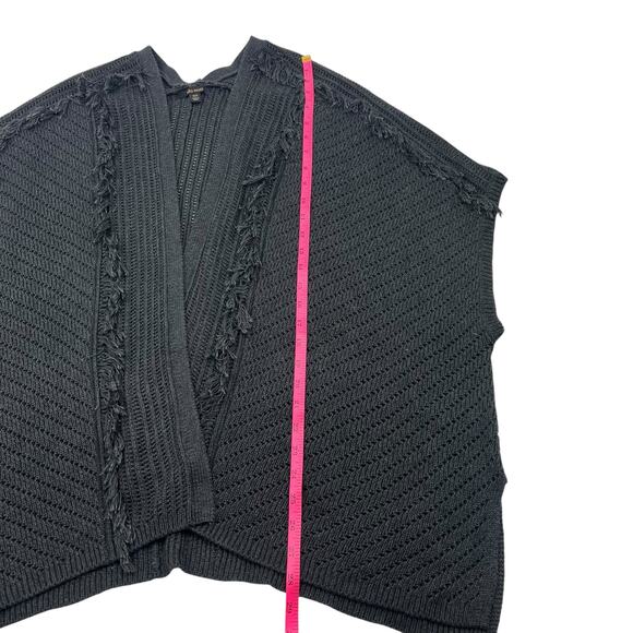 Ella Moss Womens Gray Yarn Fringe Crochet Short Sleeve Boho Cardigan Sz XS/S - Picture 11 of 11